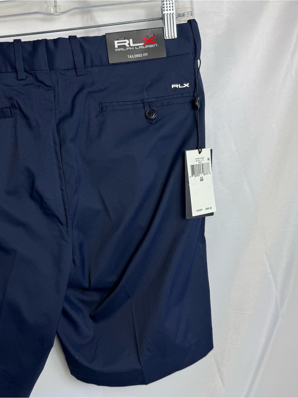 RLX Polo Ralph Lauren Golf Shorts Classic Navy Blue Stretch Wicking Sz 32 NWT$98
